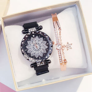 Women Set Watches Luxury Magnetic Watches